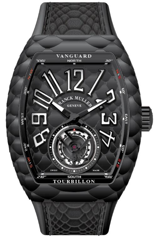 Buy Franck Muller Vanguard Cobra Black Stainless Steel Tourbillon Replica Watch for sale Cheap Price V 45 T BLK COBRA (NR) (AC) (COBRA NI BLC NR)